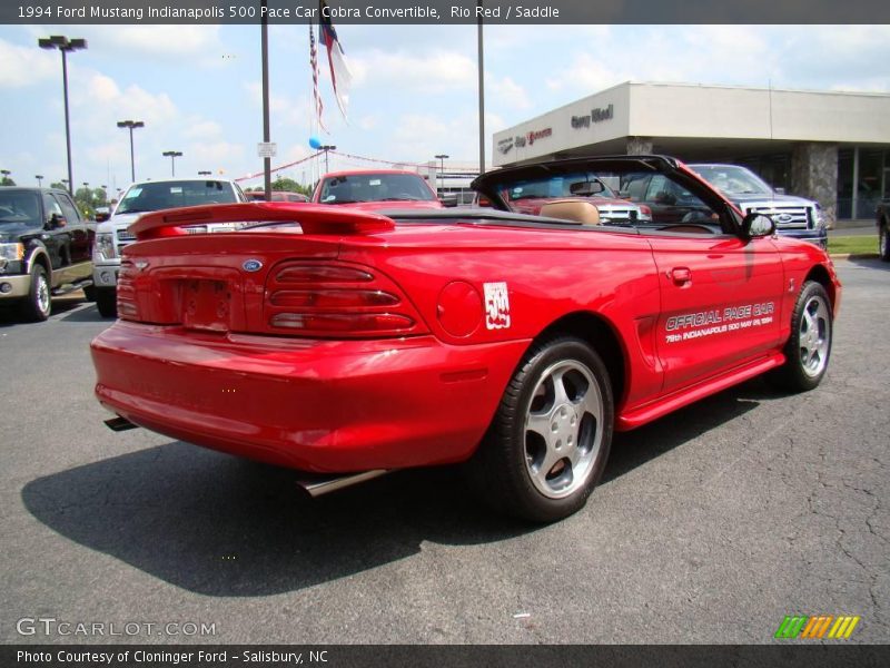Rio Red / Saddle 1994 Ford Mustang Indianapolis 500 Pace Car Cobra Convertible