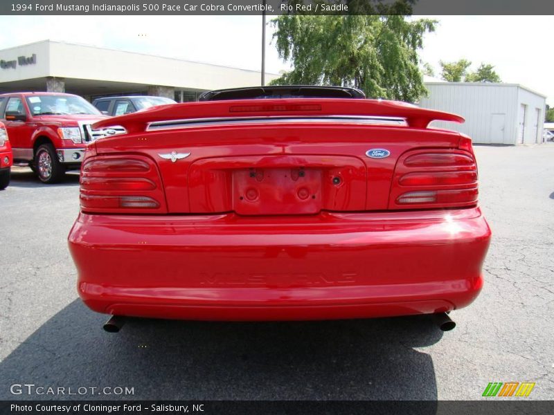 Rio Red / Saddle 1994 Ford Mustang Indianapolis 500 Pace Car Cobra Convertible