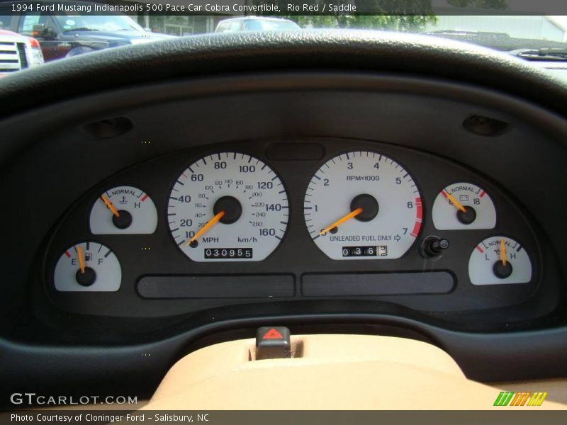 Rio Red / Saddle 1994 Ford Mustang Indianapolis 500 Pace Car Cobra Convertible