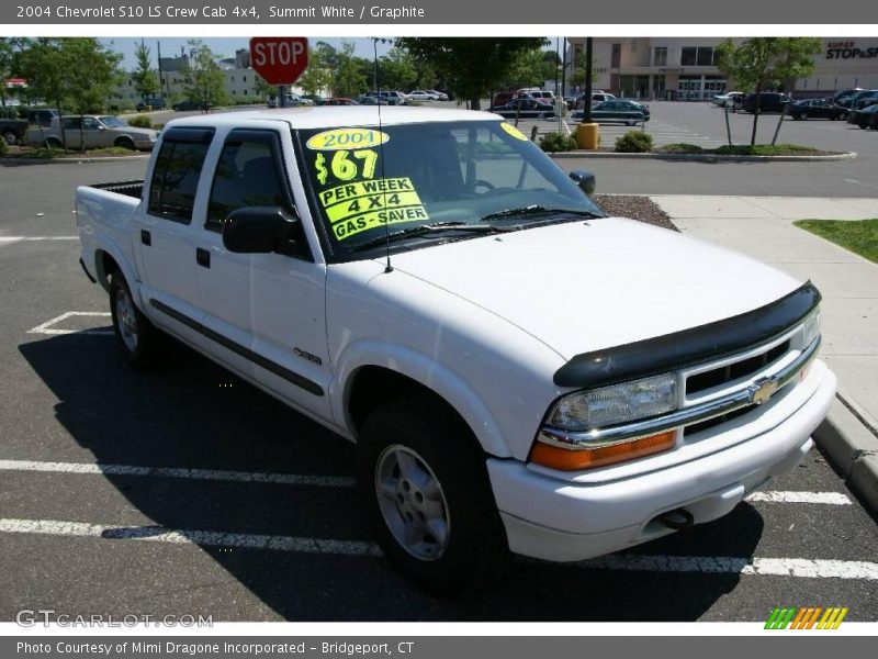 Summit White / Graphite 2004 Chevrolet S10 LS Crew Cab 4x4