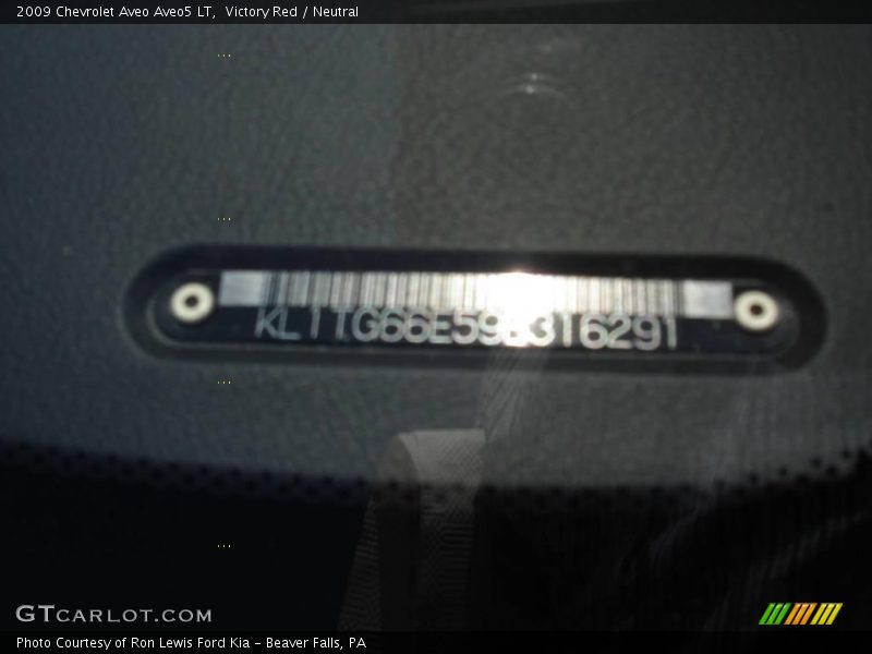 Victory Red / Neutral 2009 Chevrolet Aveo Aveo5 LT