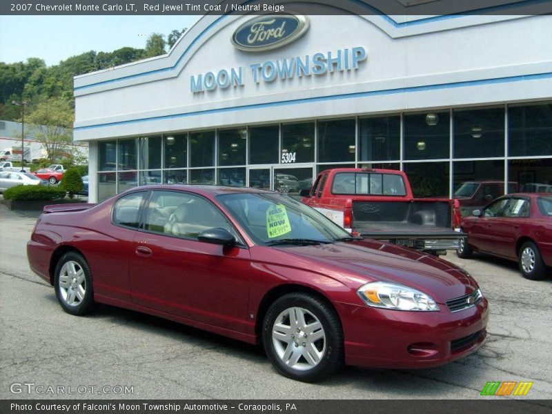 Red Jewel Tint Coat / Neutral Beige 2007 Chevrolet Monte Carlo LT