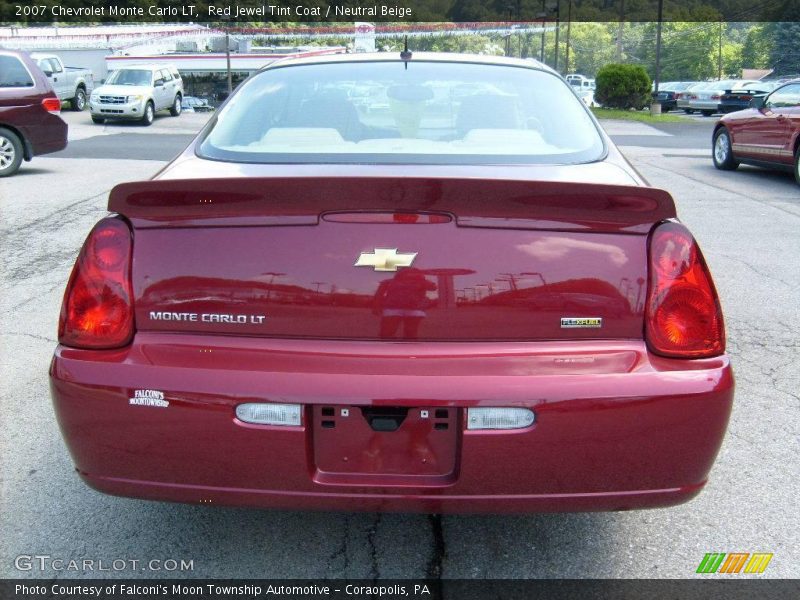 Red Jewel Tint Coat / Neutral Beige 2007 Chevrolet Monte Carlo LT
