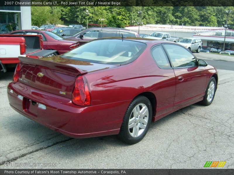 Red Jewel Tint Coat / Neutral Beige 2007 Chevrolet Monte Carlo LT