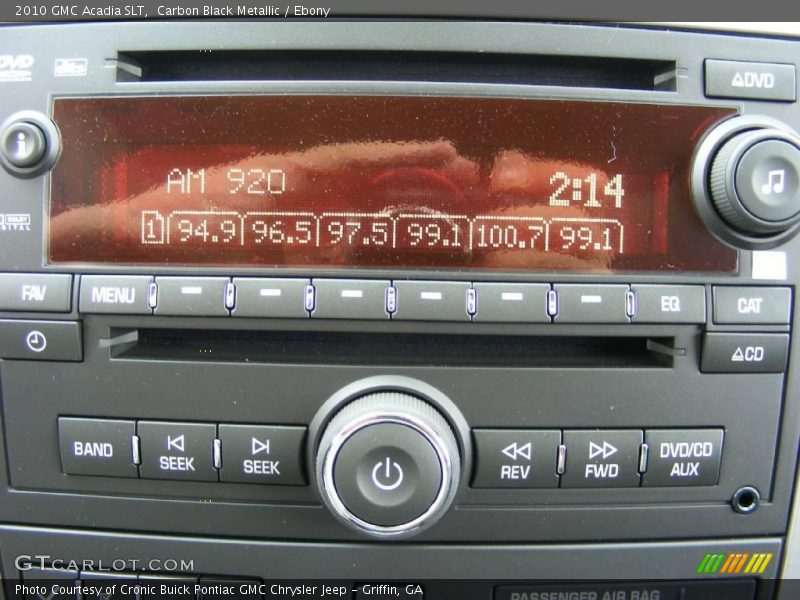 Carbon Black Metallic / Ebony 2010 GMC Acadia SLT