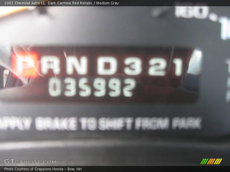 Dark Carmine Red Metallic / Medium Gray 2002 Chevrolet Astro LS