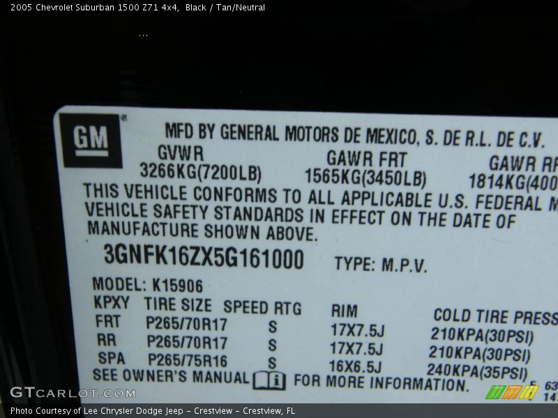 Black / Tan/Neutral 2005 Chevrolet Suburban 1500 Z71 4x4