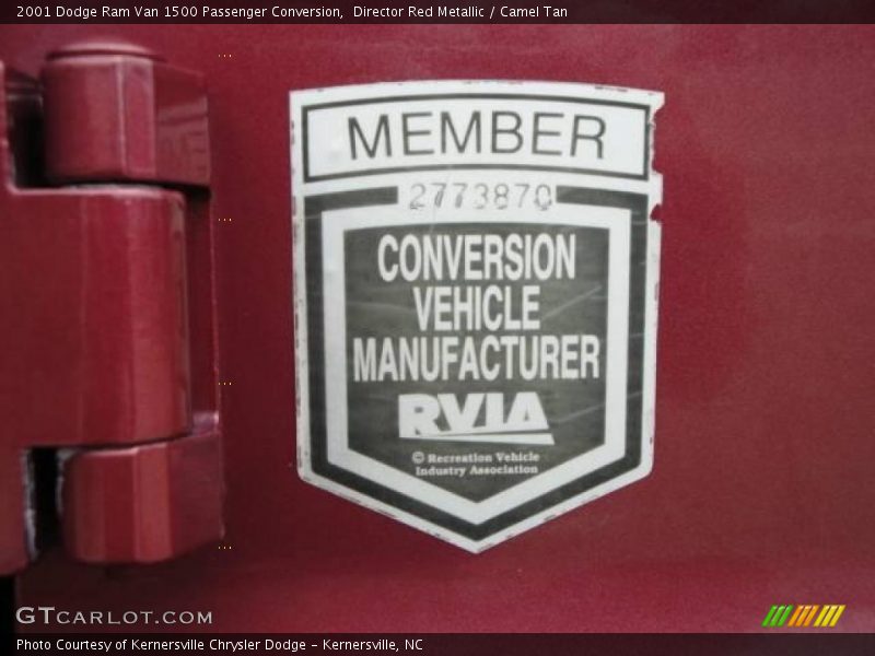 Director Red Metallic / Camel Tan 2001 Dodge Ram Van 1500 Passenger Conversion