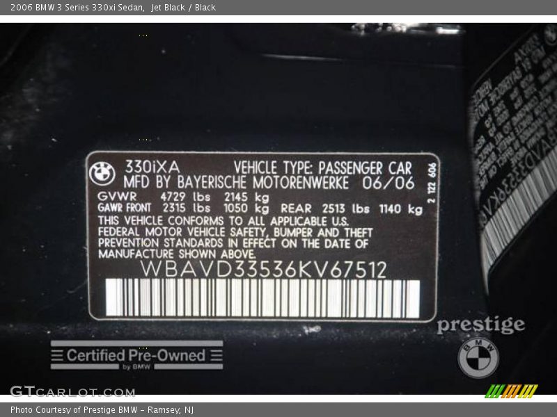 Jet Black / Black 2006 BMW 3 Series 330xi Sedan