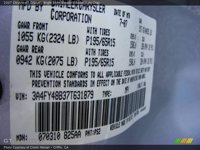 Bright Silver Metallic / Pastel Slate Gray 2007 Chrysler PT Cruiser