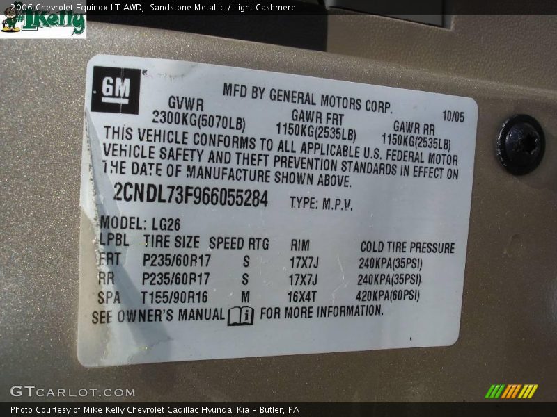 Sandstone Metallic / Light Cashmere 2006 Chevrolet Equinox LT AWD