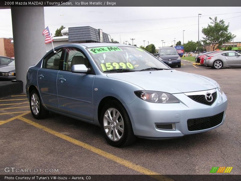 Icy Blue Metallic / Beige 2008 Mazda MAZDA3 i Touring Sedan