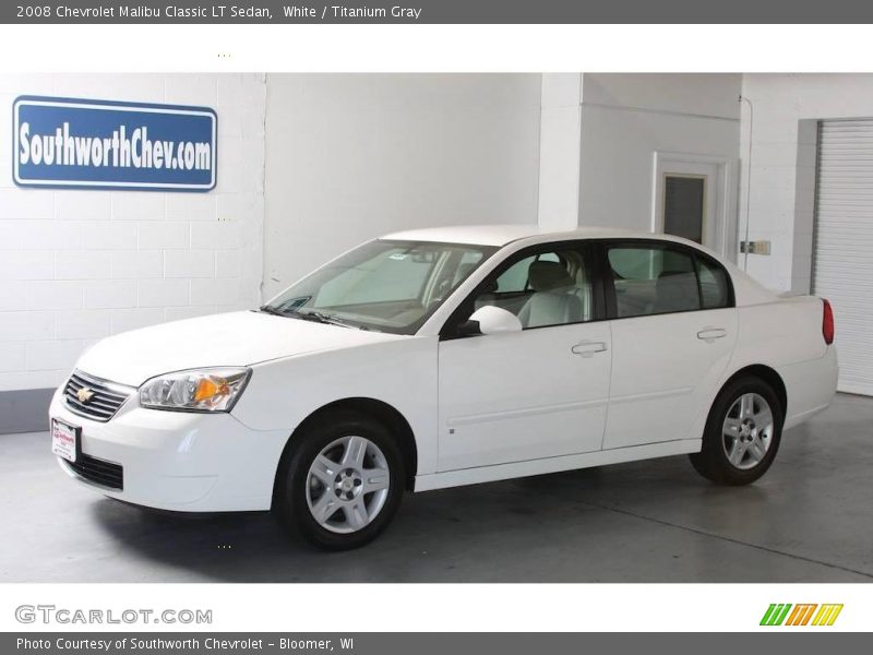 White / Titanium Gray 2008 Chevrolet Malibu Classic LT Sedan