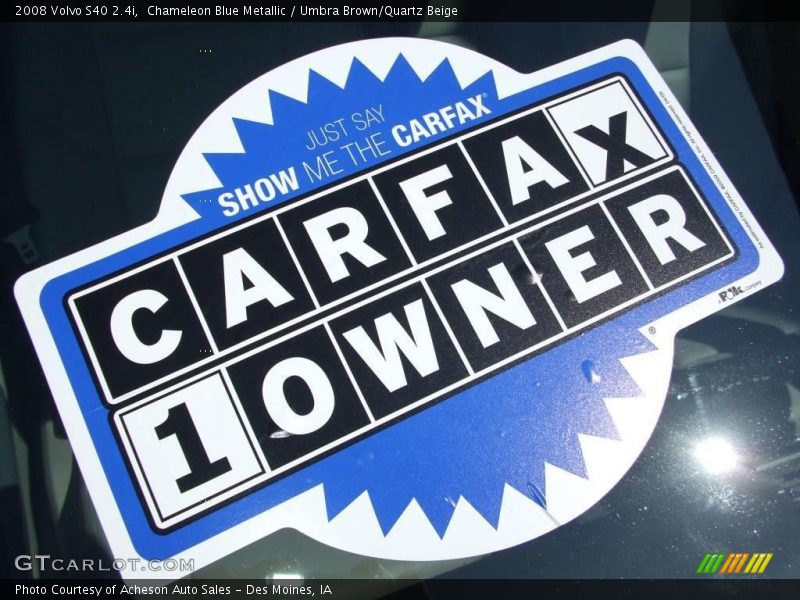 Chameleon Blue Metallic / Umbra Brown/Quartz Beige 2008 Volvo S40 2.4i