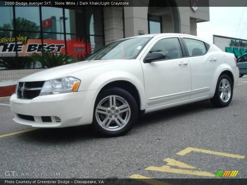 Stone White / Dark Khaki/Light Graystone 2008 Dodge Avenger SXT