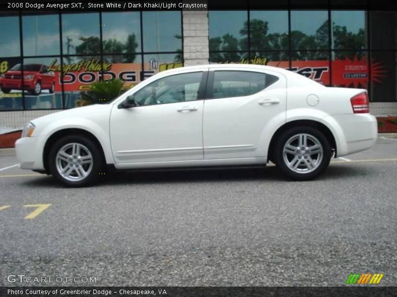 Stone White / Dark Khaki/Light Graystone 2008 Dodge Avenger SXT