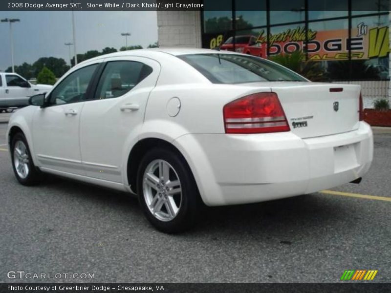 Stone White / Dark Khaki/Light Graystone 2008 Dodge Avenger SXT