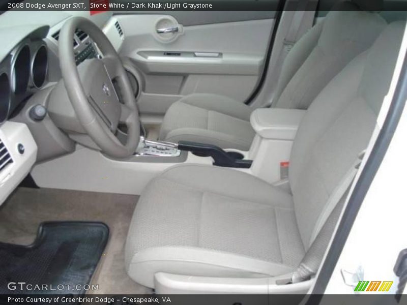 Stone White / Dark Khaki/Light Graystone 2008 Dodge Avenger SXT
