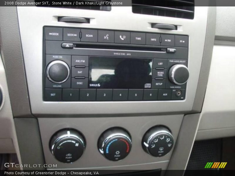 Stone White / Dark Khaki/Light Graystone 2008 Dodge Avenger SXT