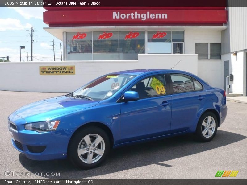 Octane Blue Pearl / Black 2009 Mitsubishi Lancer ES
