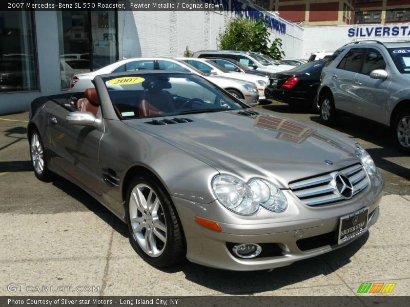 Pewter Metallic / Cognac Brown 2007 Mercedes-Benz SL 550 Roadster