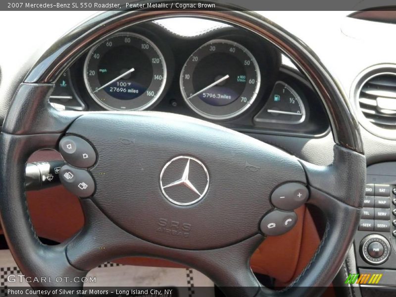 Pewter Metallic / Cognac Brown 2007 Mercedes-Benz SL 550 Roadster