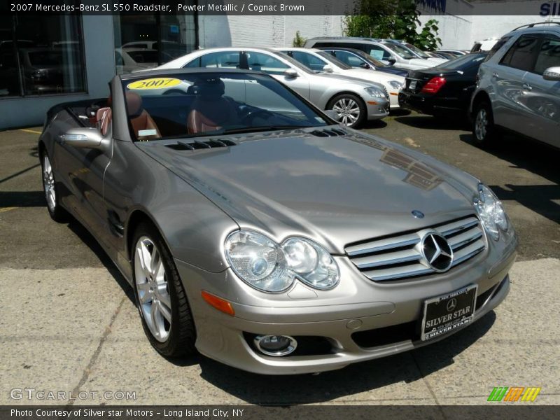 Pewter Metallic / Cognac Brown 2007 Mercedes-Benz SL 550 Roadster