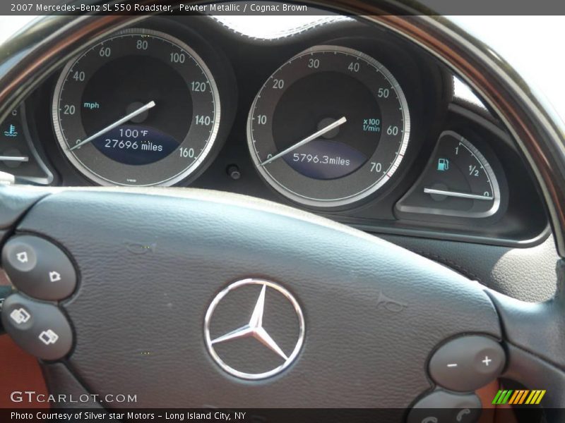Pewter Metallic / Cognac Brown 2007 Mercedes-Benz SL 550 Roadster