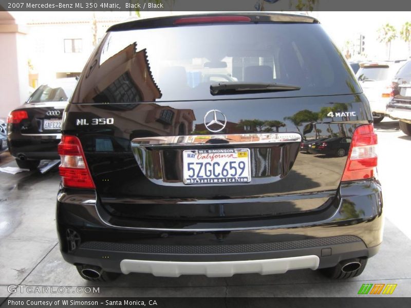 Black / Black 2007 Mercedes-Benz ML 350 4Matic