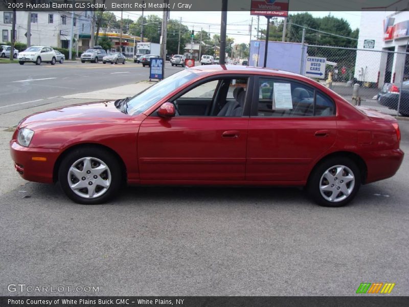 Electric Red Metallic / Gray 2005 Hyundai Elantra GLS Sedan