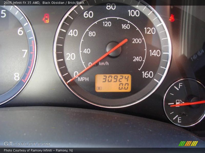 Black Obsidian / Brick/Black 2005 Infiniti FX 35 AWD