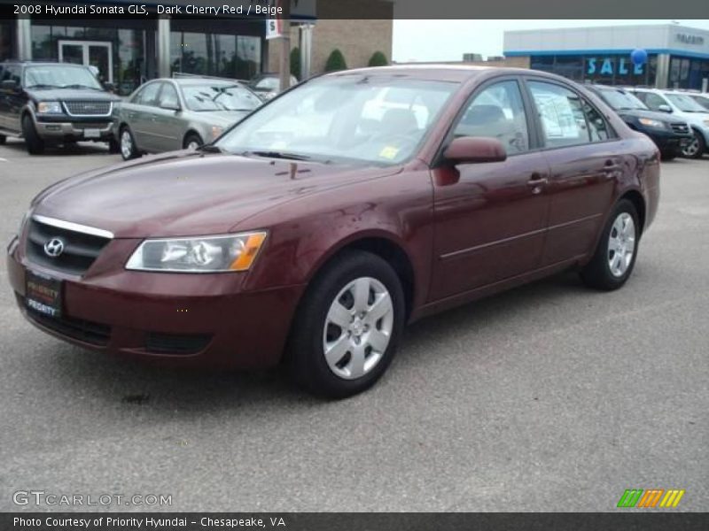 Dark Cherry Red / Beige 2008 Hyundai Sonata GLS