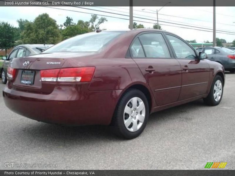 Dark Cherry Red / Beige 2008 Hyundai Sonata GLS