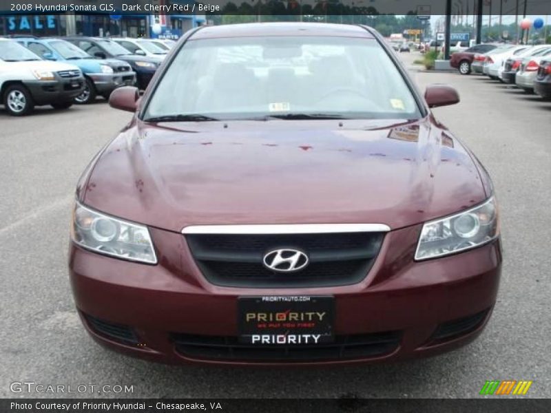 Dark Cherry Red / Beige 2008 Hyundai Sonata GLS