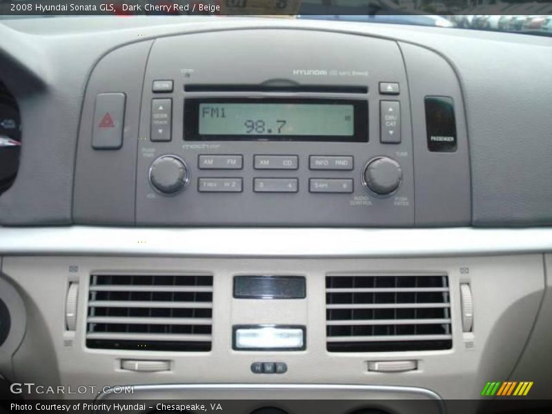 Dark Cherry Red / Beige 2008 Hyundai Sonata GLS
