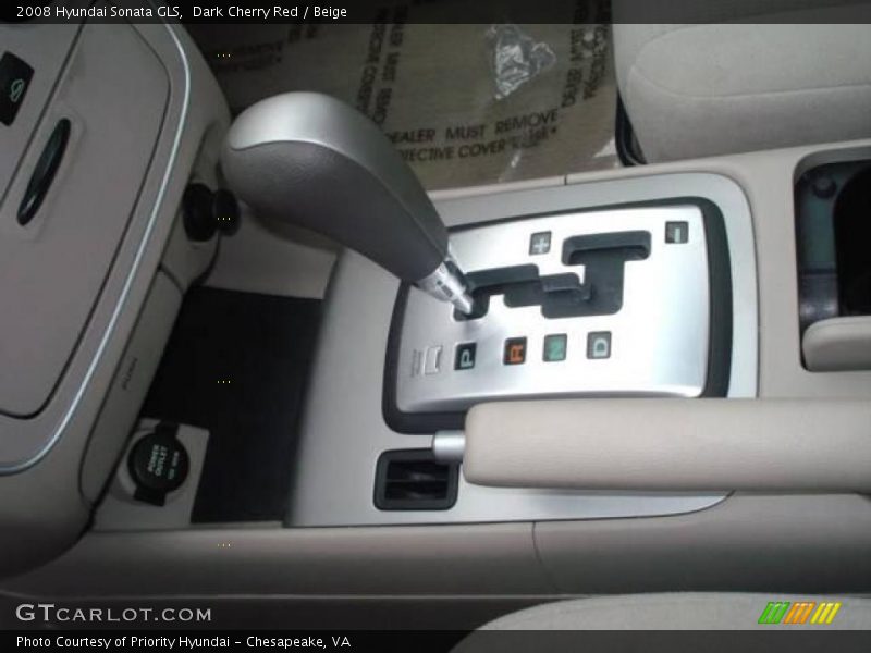 Dark Cherry Red / Beige 2008 Hyundai Sonata GLS