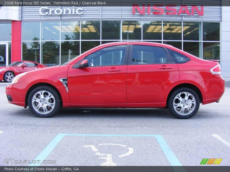 Vermillion Red / Charcoal Black 2008 Ford Focus SES Sedan