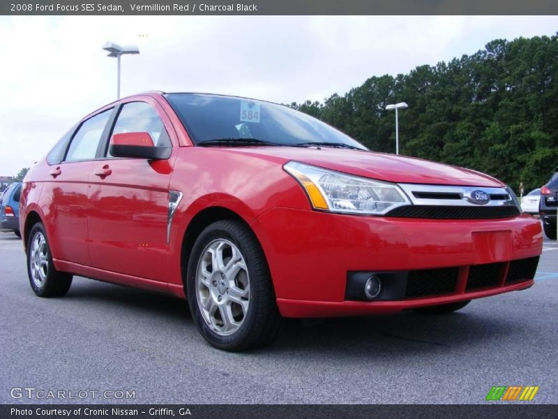 Vermillion Red / Charcoal Black 2008 Ford Focus SES Sedan