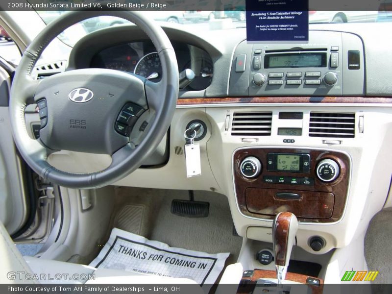 Golden Beige / Beige 2008 Hyundai Sonata Limited V6