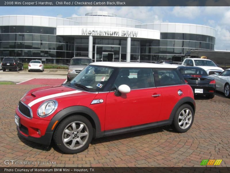 Chili Red / Checkered Carbon Black/Black 2008 Mini Cooper S Hardtop