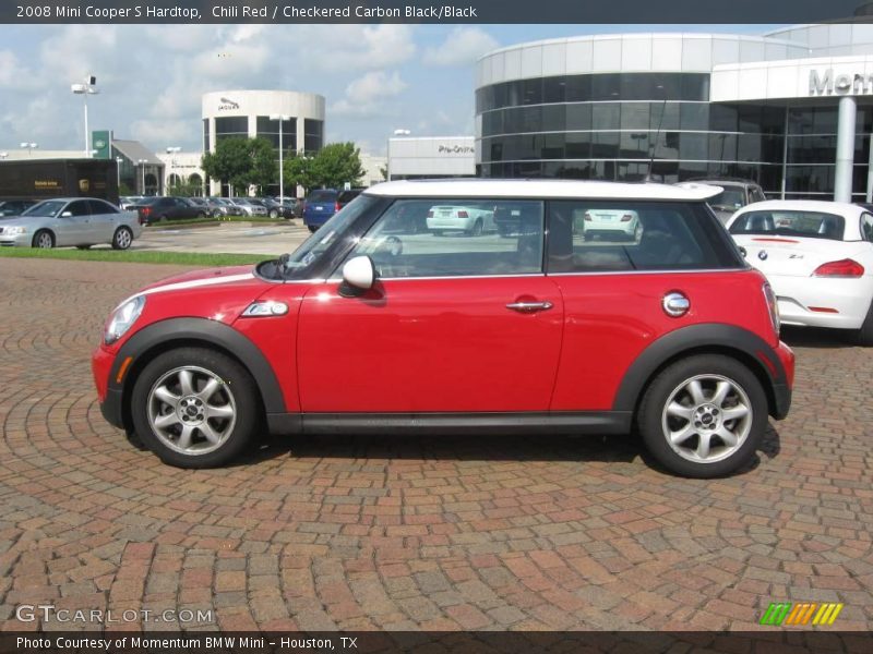 Chili Red / Checkered Carbon Black/Black 2008 Mini Cooper S Hardtop