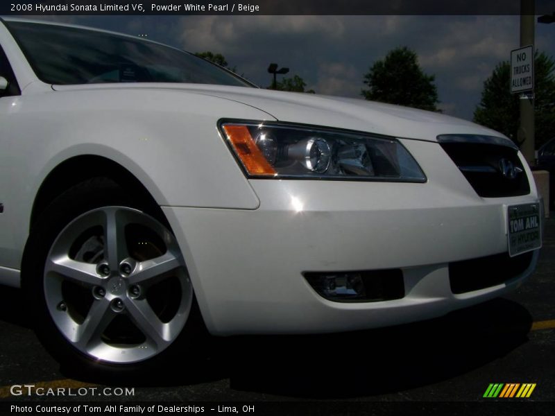 Powder White Pearl / Beige 2008 Hyundai Sonata Limited V6