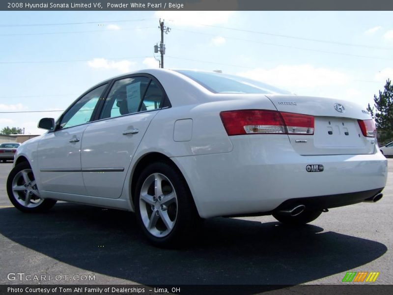 Powder White Pearl / Beige 2008 Hyundai Sonata Limited V6