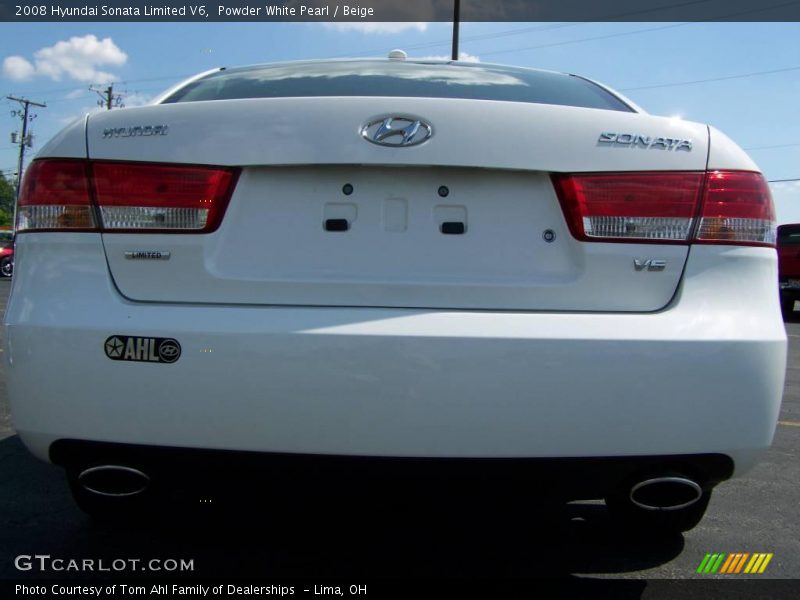 Powder White Pearl / Beige 2008 Hyundai Sonata Limited V6