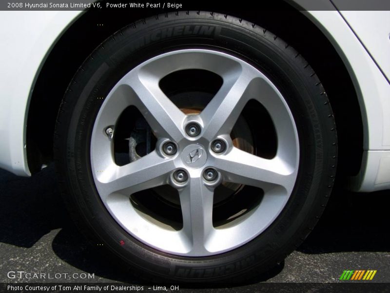 Powder White Pearl / Beige 2008 Hyundai Sonata Limited V6