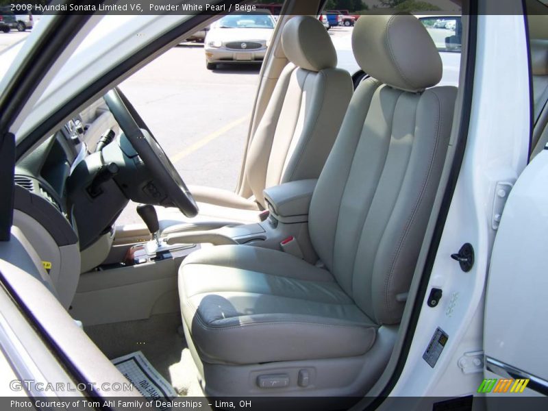 Powder White Pearl / Beige 2008 Hyundai Sonata Limited V6