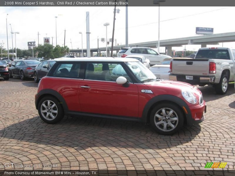Chili Red / Checkered Carbon Black/Black 2008 Mini Cooper S Hardtop