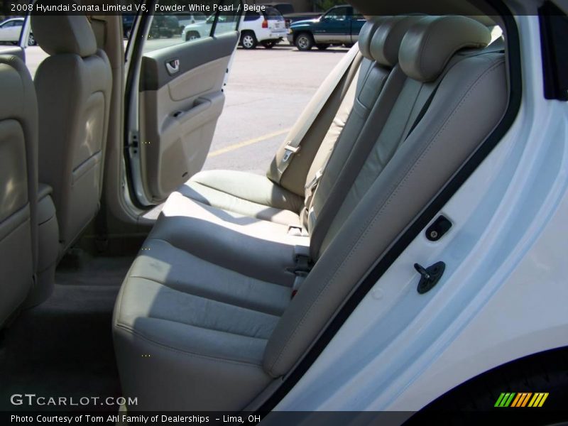 Powder White Pearl / Beige 2008 Hyundai Sonata Limited V6