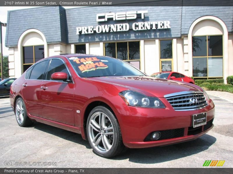 Crimson Roulette Pearl / Wheat 2007 Infiniti M 35 Sport Sedan