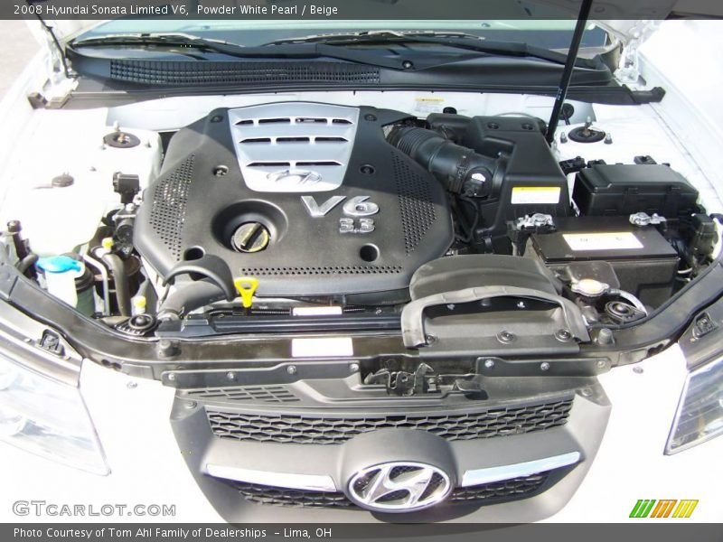 Powder White Pearl / Beige 2008 Hyundai Sonata Limited V6